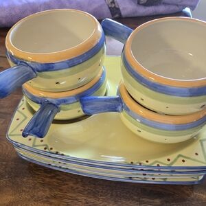 Soup And Sandwhich Bowls And Plates. Pistoulet By Pfaltzgraff